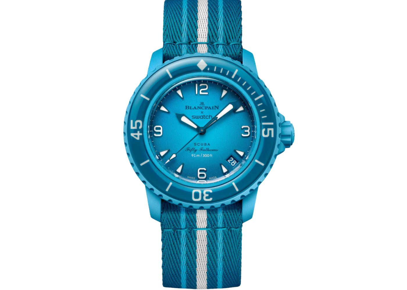 Swatch x Blancpain Bioceramic Scuba Fifty Fathoms Blue Lagoon (SO35L400)