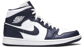 Air Jordan 1 Mid 'White Metallic Gold Obsidian'