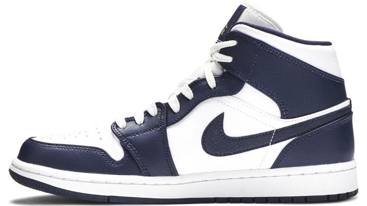 Air Jordan 1 Mid 'White Metallic Gold Obsidian'