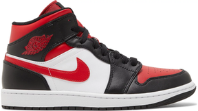 Air Jordan 1 Mid 'White Black Red Bred Toe'