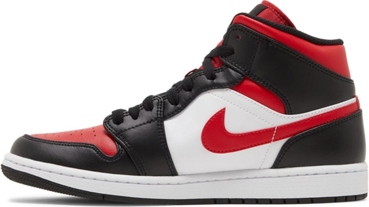 Air Jordan 1 Mid 'White Black Red Bred Toe'